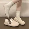 Novedad otoño e invierno 2026, zuecos Birkenstock de dos vías sin cordones para mujer, de moda con aumento de altura interior, doble hebilla, zapatos casuales de boca profunda