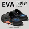 Sandálias esportivas masculinas de verão para atividades ao ar livre, solado grosso de EVA, design moderno vazado, respiráveis, chinelos slip-on para uso externo, atacado