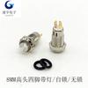 Interruptor de botão de pressão de metal à prova d'água de 8 mm, cabeça alta de quatro pés com luz, interruptor de botão de pressão de autotravamento/reinicialização automática