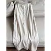 2026 Nuevo Modelo Pantalones de Pierna Ancha Rectos con Cremallera, Patrón Espiga de Lino Lyocell para Mujer, Venta al por Mayor B4DK8925