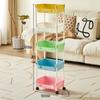 (Fábrica) Estante de Almacenamiento Infantil Macaron de Múltiples Capas Estante de Almacenamiento con Ruedas Estante de Almacenamiento Móvil Estante para Libros de Cuentos y Snacks