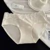 Calcinhas Antibacterianas 10A de Algodão Puro com Cobertura Estendida na Virilha, Confortáveis e Amigas da Pele, Cor Sólida, Simples, Cuecas Femininas de Algodão na Virilha, Cintura Média