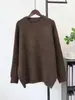 Nueva colección Otoño/Invierno 2026: Suéter de punto liso, cuello redondo, estilo coreano, corte holgado, ajuste relajado, suave y cómodo, estilo jersey, top de mujer de moda