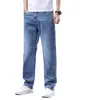 Jeans azules de alta gama italianos para hombre, nuevo estilo de primavera, pantalones rectos holgados para hombre, adecuados para uso business casual de mediana edad