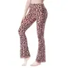 Pantalones de Yoga Acampanados Micro Estampado de Leopardo Casual Ajustados Elegantes Ceñidos que Resaltan la Cadera Pantalones de Baile Adelgazantes No Restrictivos Pantalones Largos
