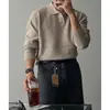 Novo Suéter de Malha de Manga Longa para Primavera e Outono Masculino, Camisa Polo com Gola Reversível, Corte Slim, Estilo Old Money, Business, Atacado de Fábrica Transfronteiriço