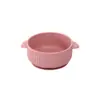 Tazón de alimentación para bebé de silicona de grado alimenticio con doble asa, diseño antiquemaduras y ventosa integrada para la autoalimentación infantil.