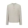 Top interior de punto oversize de moda, polo acanalado, sudadera para hombre, estilo Henley retro de otoño, estética old money