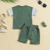 Traje Deportivo para Bebés y Niños Pequeños Camiseta de Manga Corta con Letra Parte Superior Shorts de Color Liso Ropa de Verano para Hombres y Mujeres Dropshipping