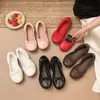 2026 Nuevos Zapatos Planos de Ballet Tipo Huevo con Lazo Bajo en Rojo para Mujer, Mismo Estilo que los Usados por las Chicas de Casa