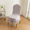 Funda elástica para silla de banquete transfronteriza con falda, funda de silla grande curva de cobertura total, funda a prueba de polvo para respaldo, funda de silla integrada