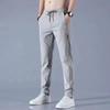 Pantalones deportivos rectos y finos para hombre, de primavera y verano, holgados, de talla grande, para jóvenes, a la moda, de seda helada, informales y combinables.