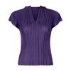 Miyake Color Puro Clásico Primavera y Verano Nuevo Versátil Camiseta Mujer Básica Ajustada Cuello en V Sin Mangas Top Básico