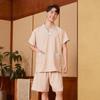 Traje de Sauna Feminino de Algodão e Linho de Camada Dupla, Conjunto de Casal Masculino Plus Size, Roupão para Centro de Banho, Roupa para Sauna, Modelagem Ampla, Absorvente de Suor