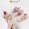 Sapatos de menina esportes infantis sapatos de papai 2024 Primavera e Outono novo bebê de crianças grandes respirável fundo macio estilo ocidental