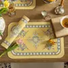 Mesa de Jantar Estilo Americano Jogos Americanos de Couro, Jogos de Mesa Impermeáveis e à Prova de Óleo para Tigelas, Jogos de Mesa com Isolamento Térmico, Jogos de Mesa, Jogos Americanos Estilo Ocidental, Jogos de Mesa para Tigelas, Jogos de Mesa para Pratos, Atacado e Corte