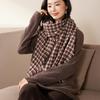Cachecol de Caxemira para Mulheres 100% Caxemira Pura Outono e Inverno Novo Tecido Franja Pied de Poule Moda Cachecol Versátil