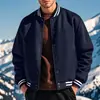 Comercio Exterior Transfronterizo Otoño e Invierno Estilo Americano Chaqueta de Béisbol con Cuello Alto y Pantalones Largos con Forro Polar Ropa Exterior Casual Traje Deportivo Holgado para Hombre