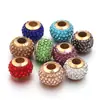 Argila Macia Shambhala Cravejado com Diamantes Buraco Dourado Buraco Grande Contas Coloridas Contas de Argila Coloridas Pulseira DIY Colar Contas Soltas Acessórios de Joias