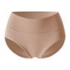 Ropa interior de cintura alta con lavado estándar inglés transfronterizo para mujer, talla grande, color sólido, algodón puro, simple, sin marcas en la cadera.