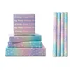 Amazon Fiesta de Cumpleaños Regalo Papel de Regalo Día de San Valentín Gradiente Brillante Papel Aluminizado Laminado Rollo de Papel Tamaño Grande