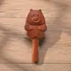 Pente com Almofada de Ar Esculpido Desenho Animado de Sândalo Pente Massageador Dragagem de Meridianos do Couro Cabeludo Pente Massageador com Air Bag Pente Doméstico Natural de Sândalo