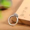 Nuevo Anillo de Dedo de Transferencia de Suerte con Seis Caracteres de Verdadera Palabra de Loto Rojo de Plata Tailandesa Nicho Apertura Retro Marea Nacional Salida de Fábrica