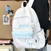 Mochila Escolar con Bordado de Letras Estilo Universitario Japonés para Estudiantes Mujeres Alta Apariencia para Clase y Tutoría Mochila de Doble Hombro Mochila Casual Versátil