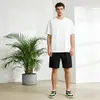 2026 Nuevo Verano Seda de Hielo Secado Rápido Transpirable Ropa de Trabajo Manga Corta Pantalones Cortos Conjunto de Dos Piezas Versátil de Moda para Hombres Artículo Más Vendido