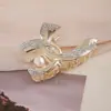 Presilha de Cabelo Exquisita com Strass de Alta Qualidade para Mulheres, Presilha de Cabelo Simples de Tamanho Médio, Presilha de Cabelo Elegante, Presilha de Tubarão, Presilha de Cabelo Elegante para a Parte de Trás da Cabeça