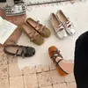 Zapatos planos de nicho estilo francés para mujer, nuevos mocasines de punta redonda con hebilla estilo bosque primavera-verano, zapatos Mary Jane de suela blanda