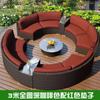 Combinación de sofá redondo de ratán para exteriores, jardín, patio, semicírculo, silla de ratán, sofá para exteriores, hotel, sofá curvo para sala de estar