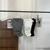 3654 # Camiseta elegante de manga corta con pliegues y ceñida a la cintura para mujer, perfecta para el verano. Diseño único y hermoso, corte ajustado, sin mangas y de longitud corta
