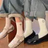 Meias Fofas de Comprimento Médio para Primavera e Verão Cor Sólida Meias de Cachorro Femininas Ins Estilo Japonês Alto Valor Desenho Animado Meia Vertical
