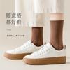 Calcetines blancos de otoño e invierno para mujer, calcetines cálidos desodorante hasta la pantorrilla, calcetines sin hueso, medias de confinamiento, calcetines de mujer