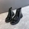 Novas Botas Martin de Couro Genuíno Estilo Britânico com Solado Grosso, Cadarço, Tamanho Grande, para Mulheres, Botas de Motocicleta Versáteis e Bonitas, Botas de Cavaleiro, Botas Curtas