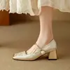 Zapatos de Salón de Estilo Chino Nuevos de Primavera Punta Cuadrada Zapatos Mary Jane Boca Baja Zapatos de Salón de Venta Caliente de Celebridades de Internet