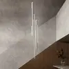Luzes de escada longas e finas, minimalistas e luxuosas, luminárias pendentes em forma de U, iluminação moderna para salas de estar de pé-direito duplo e luminárias para vilas com pé-direito alto