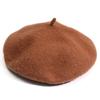 Boina de Lana Color Caramelo Otoño e Invierno Estilo Coreano Dulce Moda Cara Mostrada Gorra Pequeña Gorro de Calabaza de Lana para Mujer Gorra de Pintor