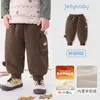 [Novo 2 itens 15% de desconto] calça de moletom infantil jellybaby calça de menina forrada com fleece quente calça jogger para meninos de 3 anos