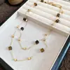 Collar de Piedra Ojo de Tigre Redondo con Perlas Transfronterizo Europeo y Americano Reacción de Maillard Cadena de Suéter Elegante Retro Lujo Accesible Collar de Gama Alta