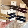 Presilha de cabelo oval versátil estilo coreano com bolinhas, design de tecido básico, adequada para prender franja e cabelo lateral, um acessório de cabelo simples e elegante