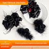 [Processamento e Personalização] Presilha de Pena de Avestruz, Presilha de Tubarão de Luxo, Presilha de Cabelo de Celebridade do Douyin, Presilha de Cabelo, Acessórios de Cabelo