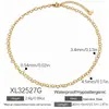 Collar Básico de Acero Inoxidable con Cruz Modelo Clásico Versátil Cadena de Corazón Broche de Nariz de Cerdo Chapado en Oro Real de 18K Collar Impermeable