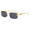 Gafas de Sol Cuadradas Decorativas sin Marco de Guepardo para Hombres y Mujeres, Gafas de Metal con Cabeza de Leopardo, Gafas Transfronterizas, Gafas de Sol con Protección UV400