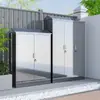 Gabinete de Almacenamiento Exterior de Acero Inoxidable 304 a Prueba de Lluvia para Hogar Balcón Protección Solar Gabinete de Almacenamiento Patio Techo Inclinado Estantería Gabinete de Herramientas