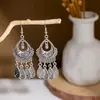 Brincos Geométricos de Flor Europeus e Americanos Transfronteiriços para Mulheres, Estilo Étnico Retrô, Temperamento Artístico, Brincos com Franjas Personalizados, Atacado de Joias