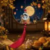 Festival de Mediados de Otoño Estrella Luna Conejo de Jade Borla Colgante DIY Adorno Estilo Chino Accesorios Coche Bolsa Decoración del Hogar Adornos Colgantes Venta al por Mayor