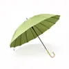 Estilo Ins Liso Cabo Longo Chuva ou Sol Pequeno Fresco 16 Ossos Adereço de Tiro Guarda-chuva à Prova de Vento e Chuva Elegante