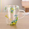 Taza de vidrio de borosilicato de alto valor de color, vidrio multiestilo, vidrio de doble capa, taza para leche, café, bebidas, taza de té